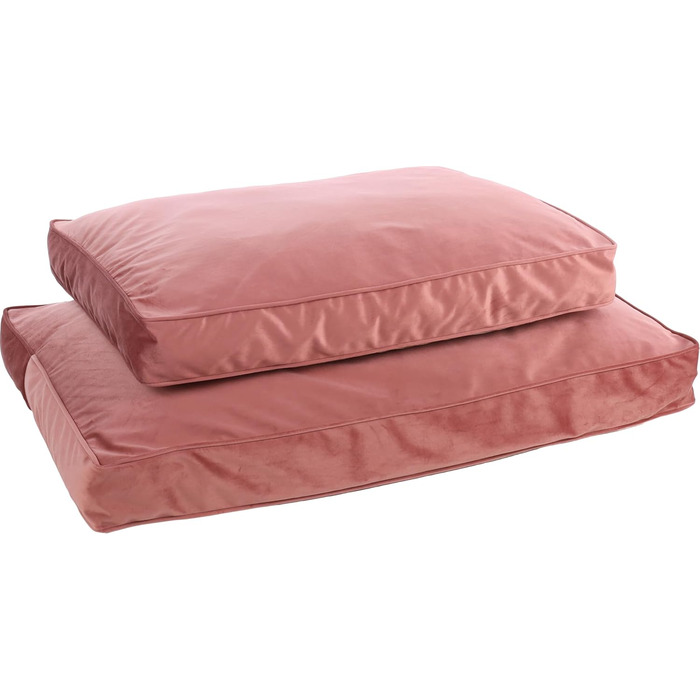 Ергономічне собаче ліжко Flamingo Elena, прямокутне, рожеве, 80x67x22 см. Антислизьке, можна прати. Зручне, розкішне та стильне ліжко для собак