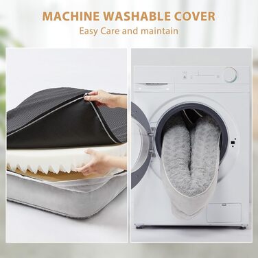Ортопедичне ліжко для собак великих порід BFPETHOME, водонепроникне, знімний та пральний чохол, велике ліжко для тварин з водонепроникним наповнювачем та антиковзаючою основою, 91x61x20 см, сріблясто-сірий