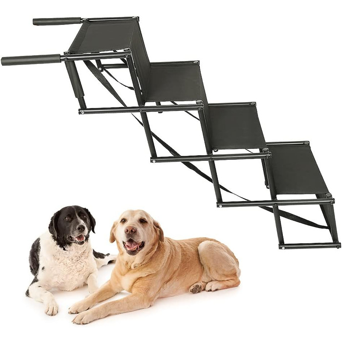 Рампа для собак - пандус для собак у машину - складаний, чорний (139x45x76 см)