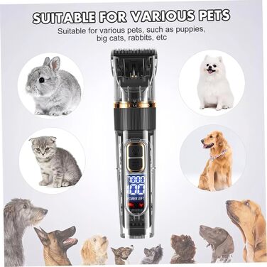 Машинка для стрижки тварин TOYANDONA: акумуляторна, тиха, з LED-підсвічуванням, комплект для грумінгу котів та собак