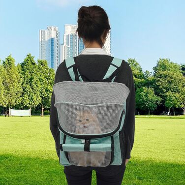 Складаний велосипедний кошик для собак та котів, дихаючий, з трьохшаровою сіткою, портативний, синього кольору