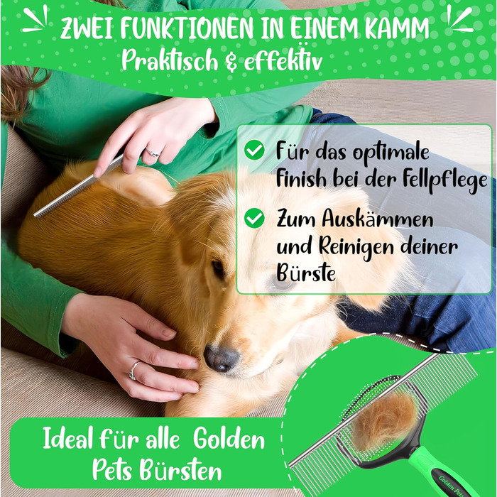 Зубна щітка для собак та котів з захисними нопочками - видаляє підшерсток, ковтуни та вузли. Ідеальна для догляду за довгошерстих собак, таких як кокапу, пудель. Розмір S, професійний гребінь L