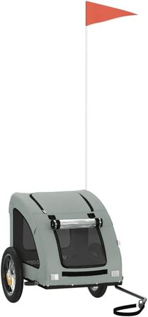 SECOLI Причіп для собак, візок для собак, бугі для собак з відбивачем. Причіп для велосипеда для собак до 30 кг, сірий, 124 x 53 x 53 см