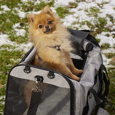 Переноска для собак Manu, сіра, розмір M (44 x 31 x 34 см)