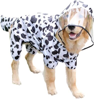 Водонепроникний дощовик для собак з капюшоном, форма тварини, розмір 5XL (4XL: Довжина спини: 53 см, Обхват грудей: 73 см)