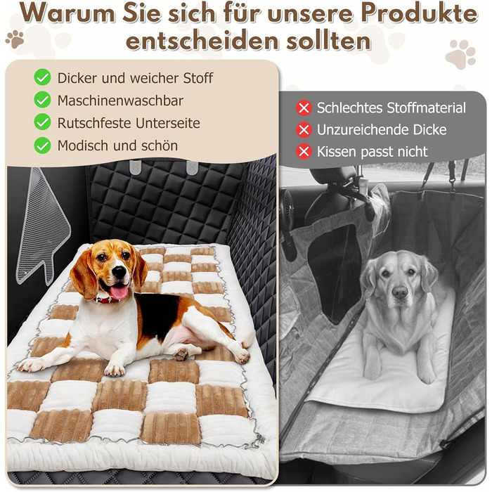 Килимок для собак у машину: водонепроникний, антиковзаючий, універсальний. Підходить для автомобіля, дивану та відпочинку на природі (світло-коричневий)