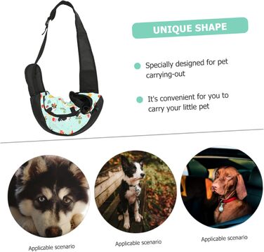 Сумка-переноска для собак ERINGOGO, дихаюча, через плече, регульована, для подорожей та прогулянок, зелений (жовтий)