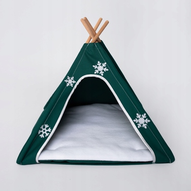 Святковий будиночок для котів та собак, XL 55x55 см, червоний