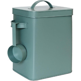 Металева коробка Relaxdays 6,5 л з дозатором для кормів та продуктів, герметична, біла (зелена)