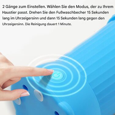 Автоматичний очищувач лап для собак, електричний - Автоматична мийка лап для собак, портативний пристрій для догляду за котами, USB-зарядка, блакитний