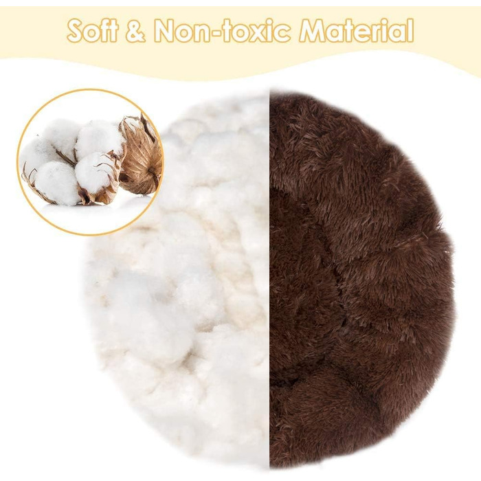 Ортопедичне ліжко для собак великих та екстра-великих порід, м'яке, з плюшу, легко миється, 40 см, кавовий колір