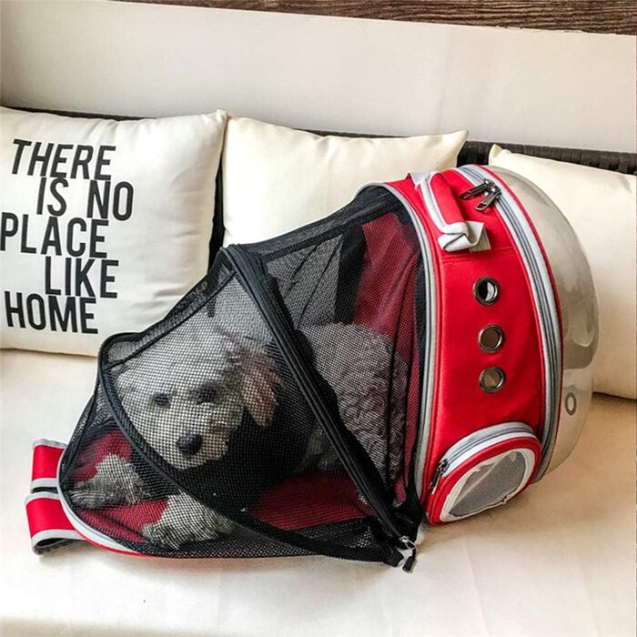 Транспортна переноска для котів Transportbox Katze – складана переноска для котів та маленьких собак, з регульованим плечовим ременем, для безпечного транспортування та комфортних подорожей (червона)