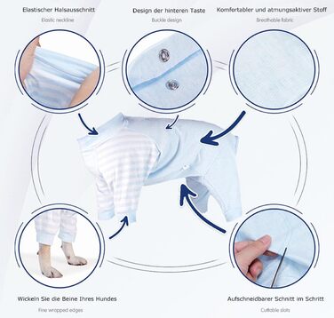 Комбінезон для собак після операції, зручний, з довгим рукавом, антибактеріальний, для захисту рани, після стерилізації, XS