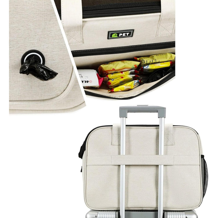 Переноска для собак та котів | М'яка сумка-переноска з великими кишенями, вентильована | Для прогулянок, подорожей, до ветеринара