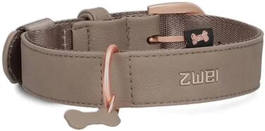 Нашийник для собак ZWEI Leo LE15 з якісної штучної шкіри, регульований, для середніх та великих собак, обхват шиї 37-50 см, колір капучино