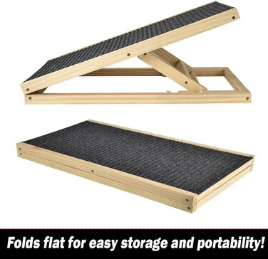 Сходинки для собак, складані, 100 см, регульована висота, дерев'яна рампа для собак, для дивана, авто, ліжка, з антиковзким покриттям