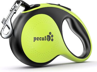 Рулетка для собак Pecute 8м, 50 кг, зелена - безперешкодна, з антиковзним грифом