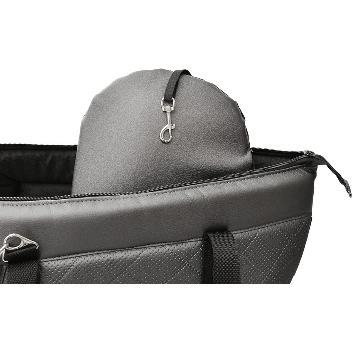 Сумка-переноска для собак та котів Boutique Zoo - сіра металік (штучна шкіра), до 5 кг