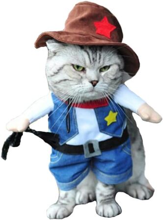 Костюм ковбоя для собак з капелюхом: костюми на Хелловін для котів та маленьких собак (S)