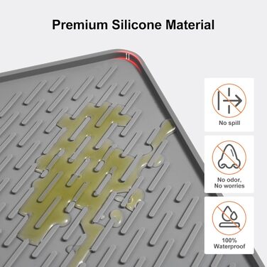 Килимок для котячого туалету Odoland, 2 шт., 71 x 51 см, сірий, силіконовий, вологостійкий