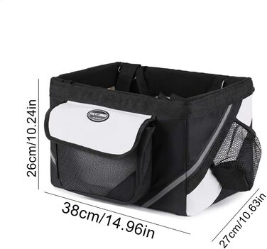 Переноска для собак на велосипеді: зручна та дихаюча сумка-переноска для маленьких собак та котів, чорного кольору. Підходить для прогулянок, пікніків та їзди по горах. Зроблена з оксфордської тканини.