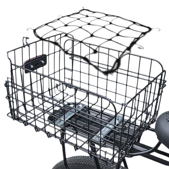 Задній велосипедний кошик W&H складний, великий металевий, з аксесуарами для монтажу, сіткою та відбивачем. Підходить для собак, покупок, пікніків