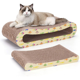 Кігтеточка для котів Nobleza Katze Kratzbrett 2 в 1 з котячою м'ятою, екологічна картонна поверхня, двостороння, 1 шт.