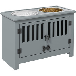 Підставка для годівлі собак PawHut з двома мисками, 2 x 2L, нержавіюча сталь, сіра