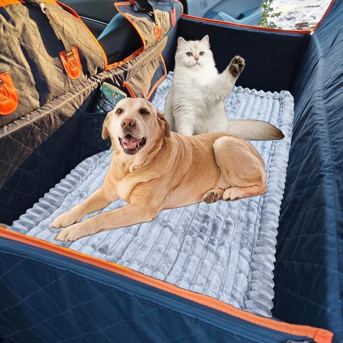 Килимок для собак у машину: захист заднього сидіння, антиковзаюча поверхня, килимок-диван для тварин, миючий, для автомобілів, SUV, седанів (51 x 24, сірий, 140 x 54 x 4 см)