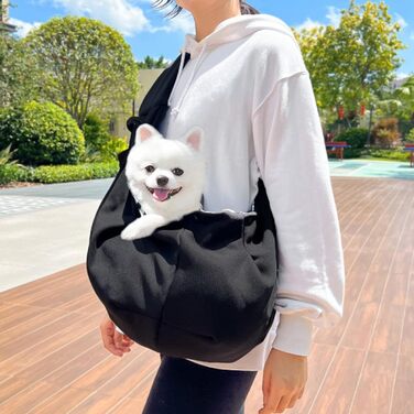 Сумка-слінг для собак та котів, чорна | Зручна переноска для тварин, для прогулянок та подорожей