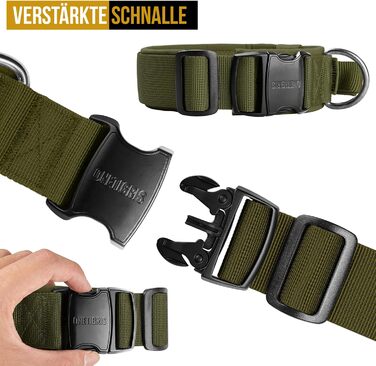 Нашийник для собак OneTigri з металевою застібкою (S, Ranger Green)