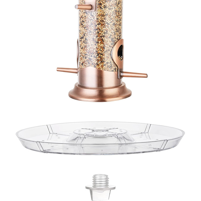 Годівниця для птахів iBorn з 6 місцями для посадки, алюмінієва, 38 см (з підносом 35 см)