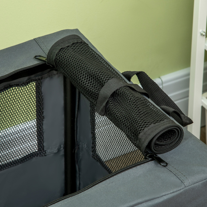 PawHut Dog Bag Box з сітчастим вікном та подушкою, коробка для транспортування кішок Oxford Grey для собак до 4 кг