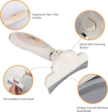 Щітка для вичісування собак та котів з вигнутим краєм, самоочисна, зменшує випадіння шерсті на 95%, професійний інструмент для грумінгу