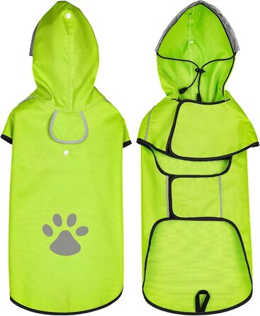 Дощовик для собак, розмір S, зелений, водонепроникний, з капюшоном, відбиваючий, Ultraleicht DQGHQME