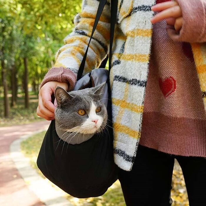 Транспортна сумка для собак і котів: переноска для маленьких собак, цуценят, кошенят. Чорна переноска-рюкзак для тварин, дихаюча, для подорожей та прогулянок на вулиці.