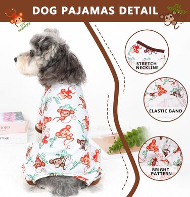 Піжама для собак: теплий та милий комплект для маленьких та середніх собак, дівчаток та хлопчиків. Піжама-комбінезон для цуценят, котів та інших домашніх тварин. Розмір M (X-Large), колір коричневий.