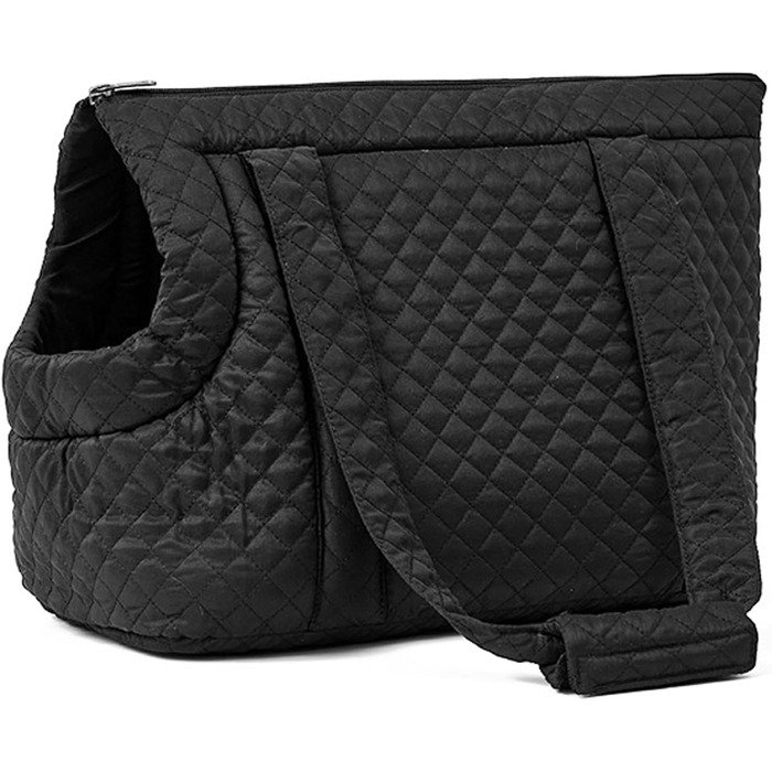 Сумка-переноска для собак та котів з бавовни, чорна. Легка переноска для цуценят, собак, котів. З кишенями.