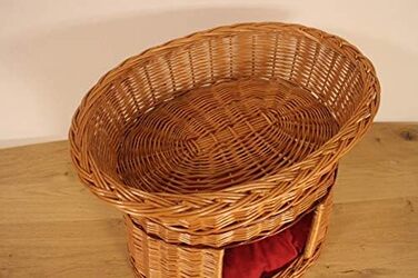 Дерев'яний кігтеточка-кімната для котів з подушками, кімната для собак, корзина для котів з ротангу, натуральний дизайн