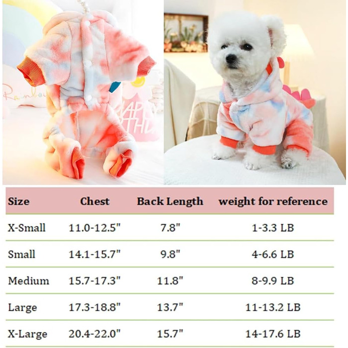 Костюм динозавра для собак, зимовий халат для цуценят, теплий халат з капюшоном, блакитна куртка для холодної погоди, теплий одяг для домашніх тварин на Різдво, Хелловін (Рожевий, M)