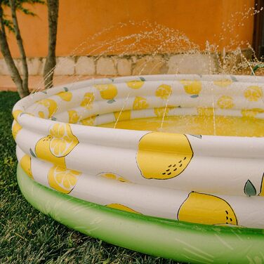 Дитячий надувний басейн Float Joy з розпилювачем, 150x45 см, для дітей, немовлят і домашніх тварин, лимон, для балкона та вулиці