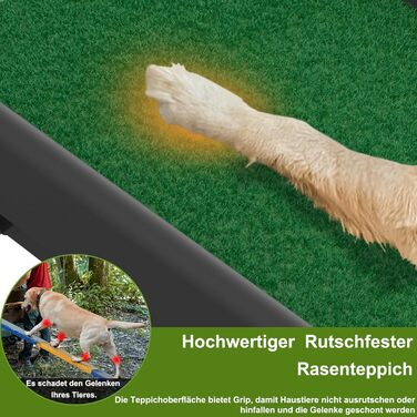 Східці для собак HENGMEI: пандус для собак у багажник авто, 156x40 см, зелений