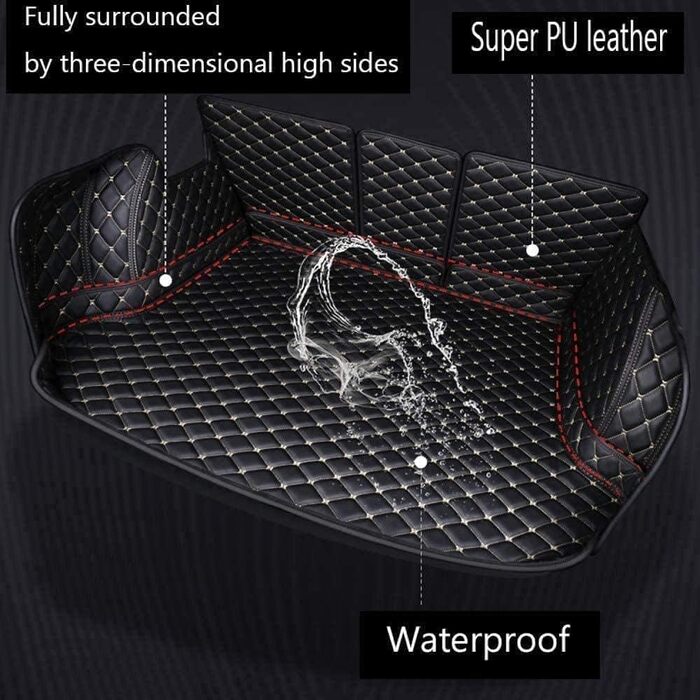 Килимок у багажник для JEEP Renegade 2016-2023, захист від бруду та вологи, з боковим захистом, чорно-бежевий