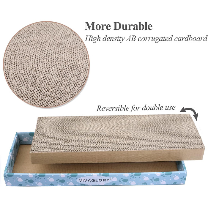 Кігтеточка для котів VIVAGLORY з картонної коробки, 3 шт. (44 x 18 см)