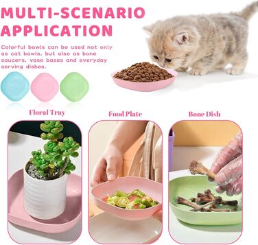 Набір мисок для котів GMMG, 6 шт., кераміка, плоскі, для годування котів