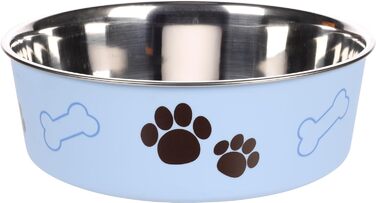 Миска для собак з нержавіючої сталі Petslino Hellblau XL, 2200 мл, з гравіюванням, антиковзаюча, для великих собак