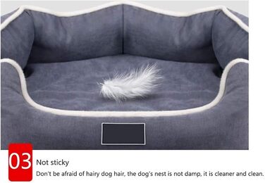 Ліжко для собак з піною-пам'яттю Deluxe, м'яке, миється, ортопедичне, знімний чохол, неслизьке дно, для маленьких та середніх собак (Колір: Синій, Розмір: S)