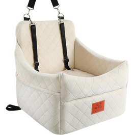 Автокрісло для собак - комфортне автокрісло для маленьких та середніх собак до 35 кг, знімний, з м'якою оббивкою, бежеве