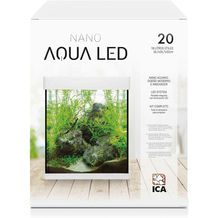 Нано акваріум ICA KNA10 10 л з LED підсвіткою, прозорий