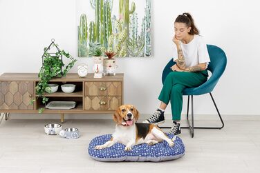 Килимок для собак та котів Baroni Hoe, 47x70x8/57x90x8 см, Doubleface (сірий з лапками), м'який, з підкладкою